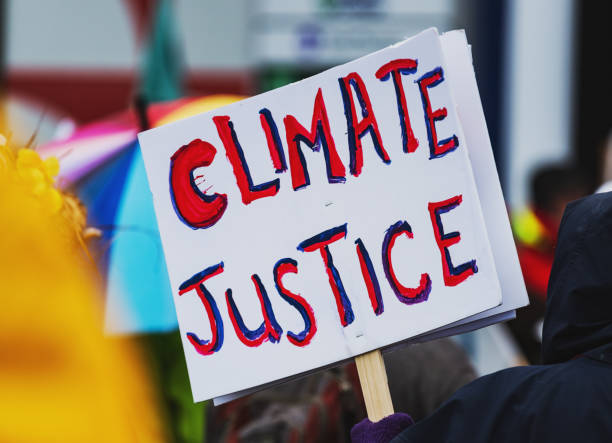 protest poster stating climate justice.